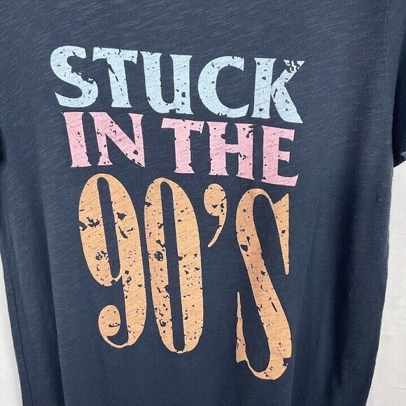 Promesa T Shirt STUCK IN THE 90'S Sz M Round Neck Short Sleeve Gray Made inUSA - Picture 3 of 6